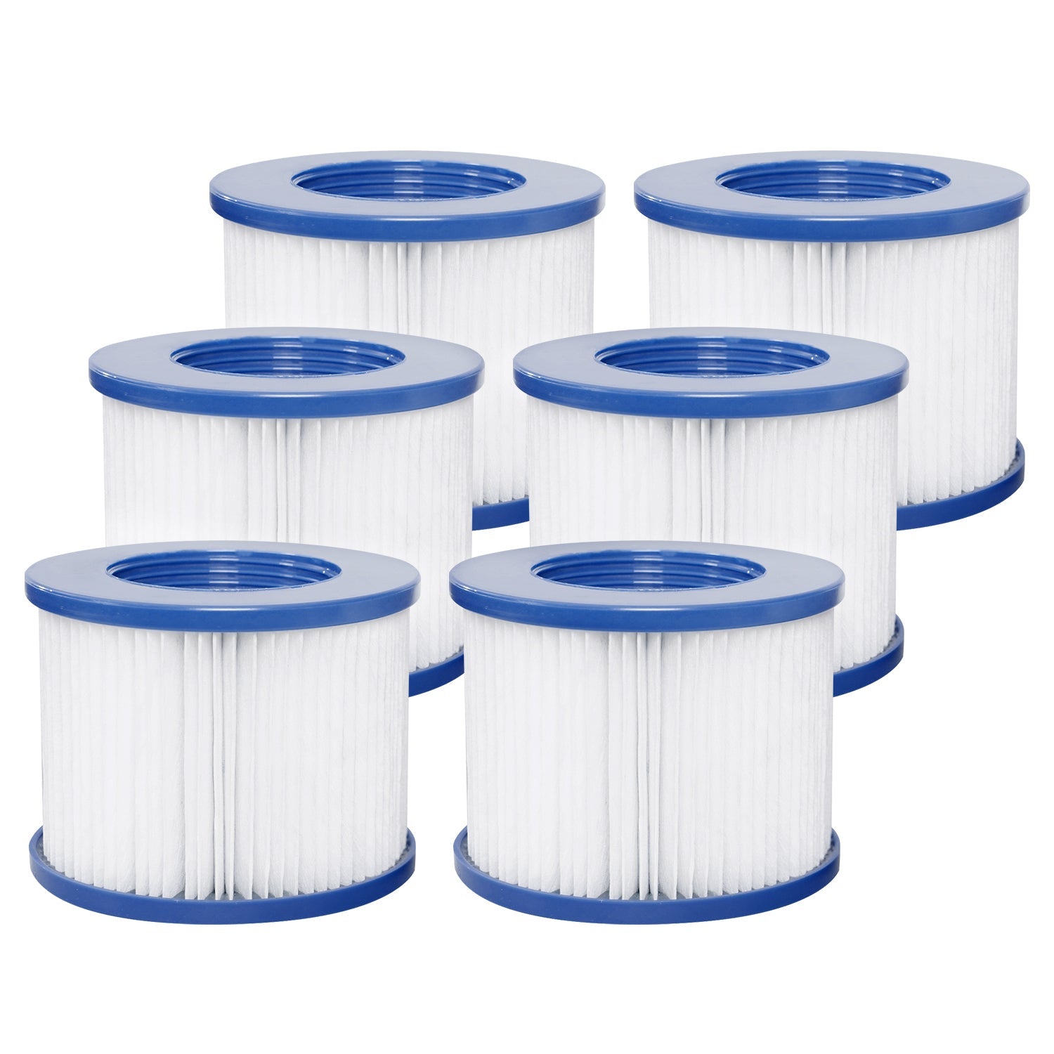 Relxtime Lot de 6 cartouches filtrantes de rechange pour spa, filtres de piscine, spa, compatibles avec les spas gonflables, bleu